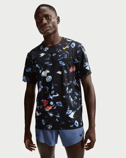 Мужской топ Nike AeroSwift Glam Dri-FIT, черно-оранжевый