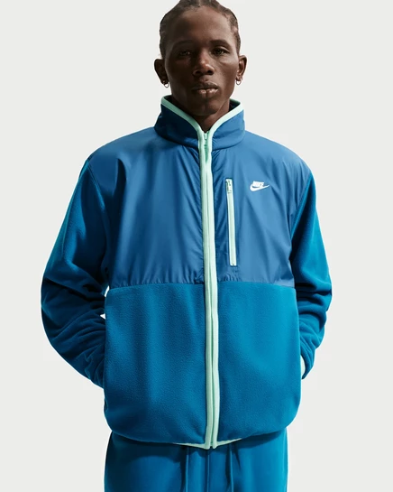 Мужская утепленная куртка Nike Sportswear Club на молнии, темно-зеленая