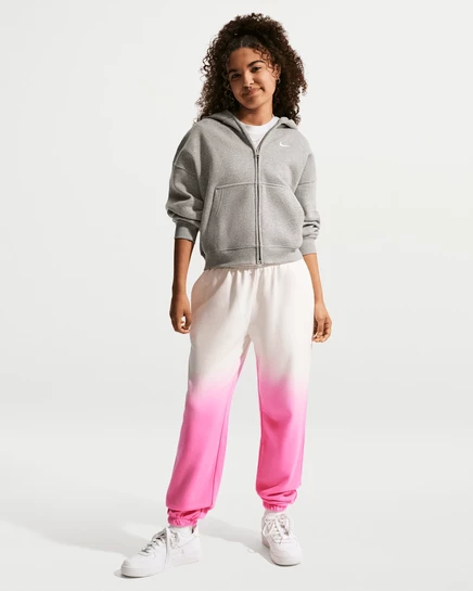 Брюки для девочек Nike Studio Fleece, кремово-розовые