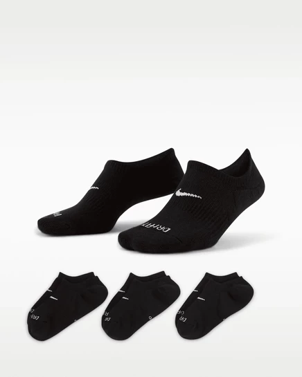 Женские тренировочные носки Nike Everyday Plus с подкладкой (3 пары) черный/белый