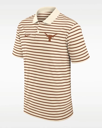 Мужское поло Nike Dri-FIT Texas в полоску, песочно-бежевое