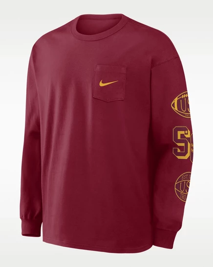 Мужской лонгслив Nike USC Academic Max90, бордовый