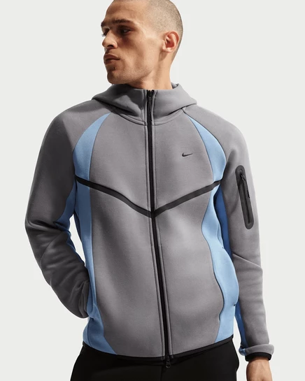 Мужская флисовая куртка Nike Tech, серо-сине-черная