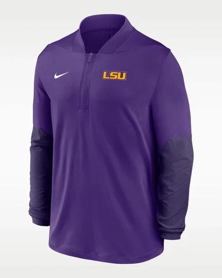 Мужская кофта Nike Dri-FIT LSU College с полумолнией, фиолетовая