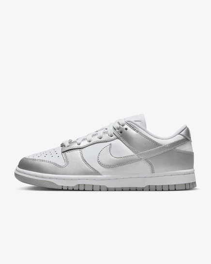 Женские кроссовки Nike Dunk Low, белые/голубые/серебристые