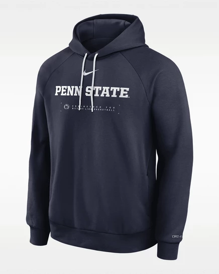 Мужское худи nike penn state courtside dri-fit, темно-синее
