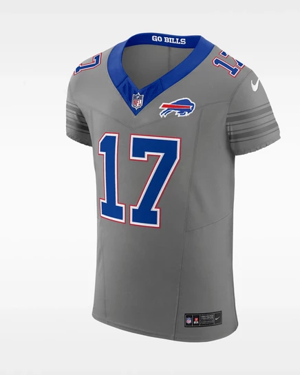 Мужская джерси Nike Josh Allen Buffalo Bills Elite, серая