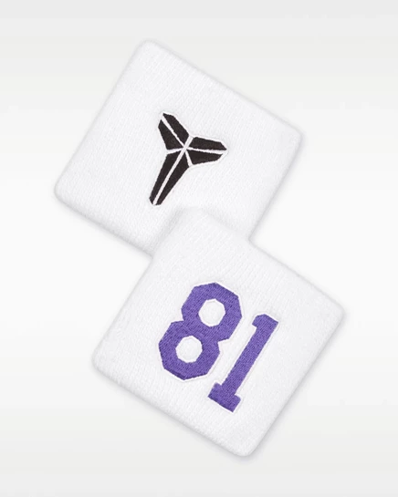 Унисекс напульсники Nike Kobe Dri-FIT, бело-черно-пурпурные