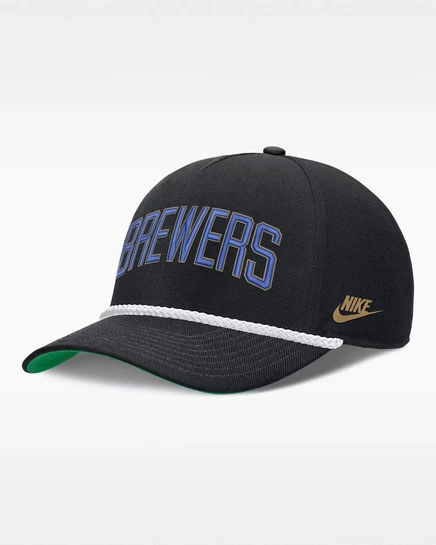 Мужская регулируемая кепка Nike Rise Brewers, черная