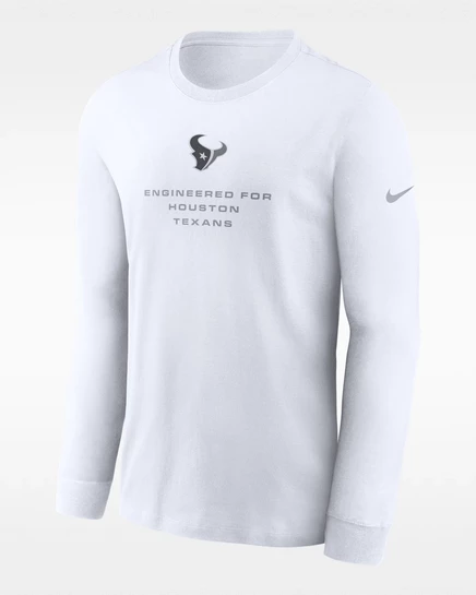 Мужской лонгслив Nike Houston Texans, белый