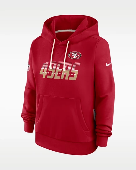 Женское худи Nike 49ers Sideline, алое