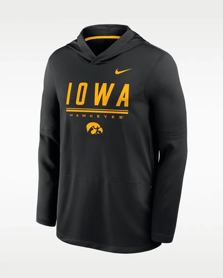 Мужской лонгслив Nike Iowa Sideline Dri-FIT, черный/золотой