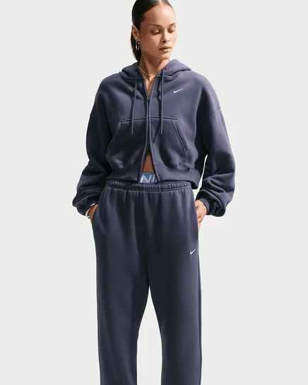 Женское худи Nike Studio Fleece, темно-серый/кремовый