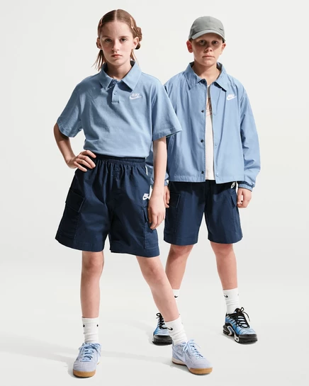 Детские карго-шорты Nike Sportswear Club, синие/белые