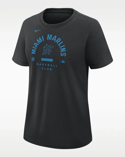 Женская футболка Nike Dri-FIT Miami Marlins, черная