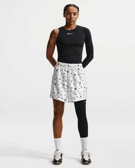 Женские баскетбольные шорты Nike A'ja Wilson, бело-черные