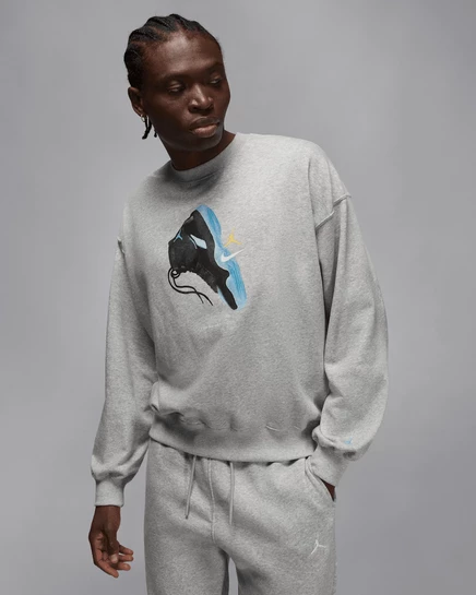Мужской свитшот Jordan Brooklyn Fleece, серый меланж/голубой