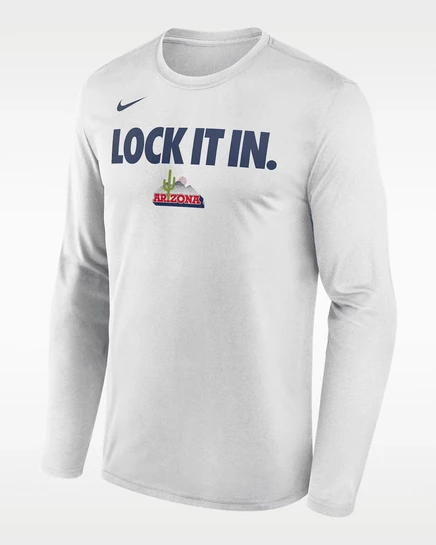 Мужской лонгслив Nike Arizona On-Court Dri-FIT, белый