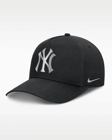 Мужская кепка Nike New York Yankees Rise, черно-серая