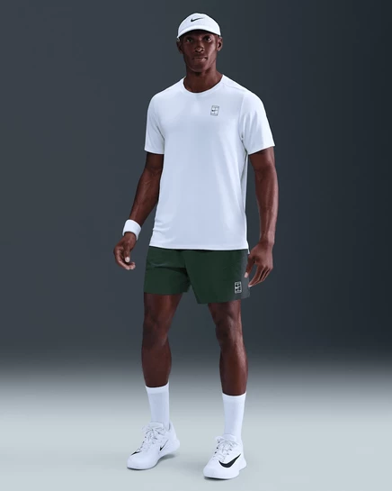 Мужские теннисные шорты NikeCourt Advantage Dri-FIT 6″, тёмно-зелёные