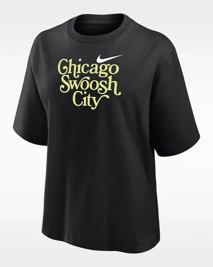 Женская футболка Nike Swoosh Cities Chicago, черная