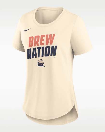 Женская футболка Nike Brewers City Connect, натуральная
