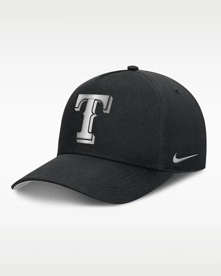Мужская бейсболка Nike Texas Rangers Rise A-Frame, черно-серая