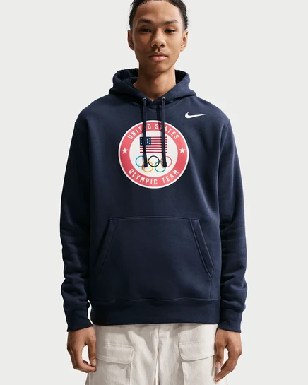 Мужское худи Nike Team USA Club Fleece, темно-синее
