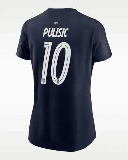 Женская футболка Nike Christian Pulisic Team USA, темно-синяя