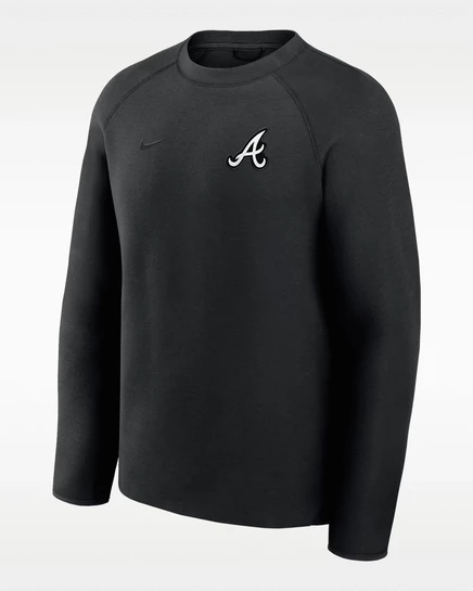 Мужской пуловер Nike Atlanta Braves Tech Fleece, черный