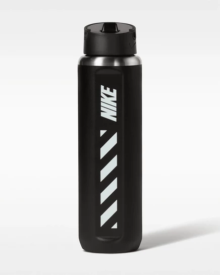 Стальная бутылка Nike Recharge 710 мл с трубочкой, черная