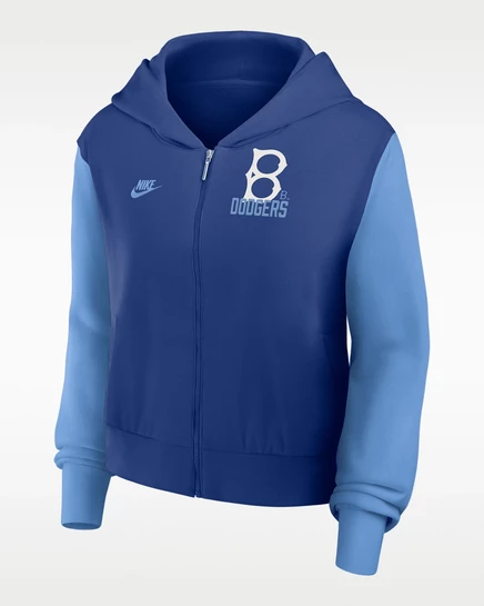 Женская худи Nike Cooperstown MLB на молнии, синяя