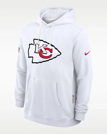Мужское худи Nike Kansas City Chiefs Sideline Dri-FIT, белое