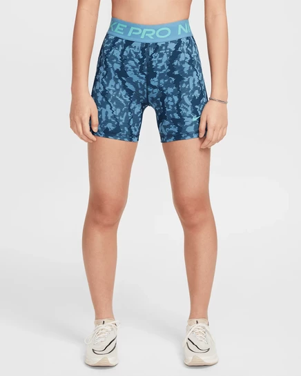 Шорты для девочек Nike Pro 7,5 см, синие/зеленые