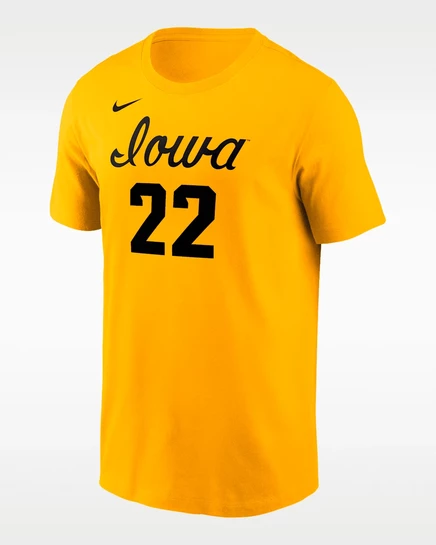 Детская футболка Nike Caitlin Clark Iowa Dri-FIT, золотая