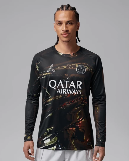 Мужской футбольный джерси Jordan PSG Night 2026, черно-белый