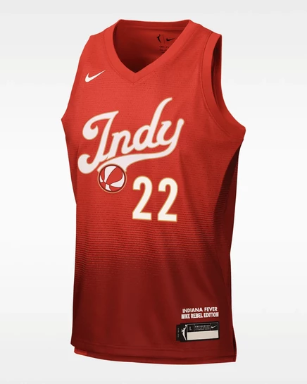 Детская майка Nike Caitlin Clark Indiana Fever, красная