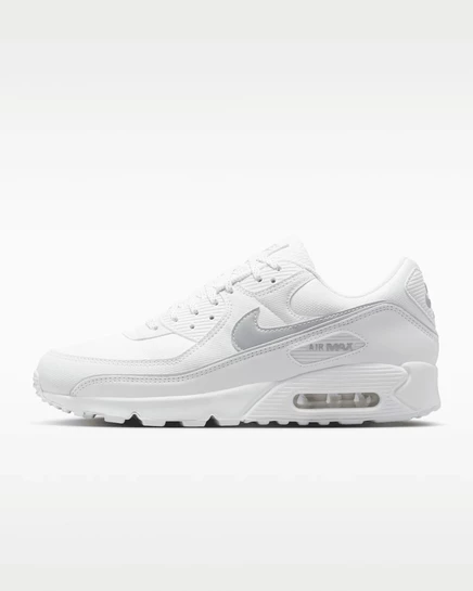 Мужские кроссовки Nike Air Max 90 Premium, бело-серебристые
