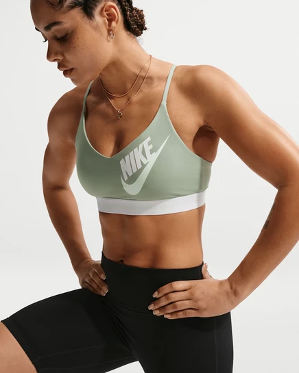 Женский бра Nike Indy, легкая поддержка, steam/white