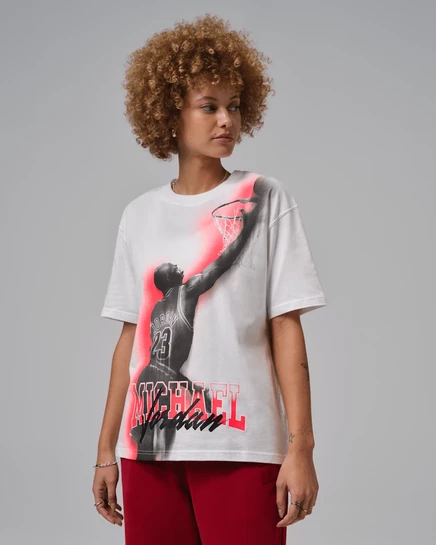 Женская футболка Jordan Sport Heritage, белая/infrared 23