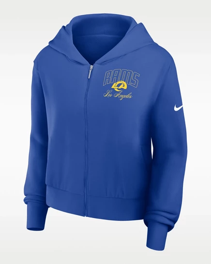 Женское худи Nike Los Angeles Rams на молнии, синее