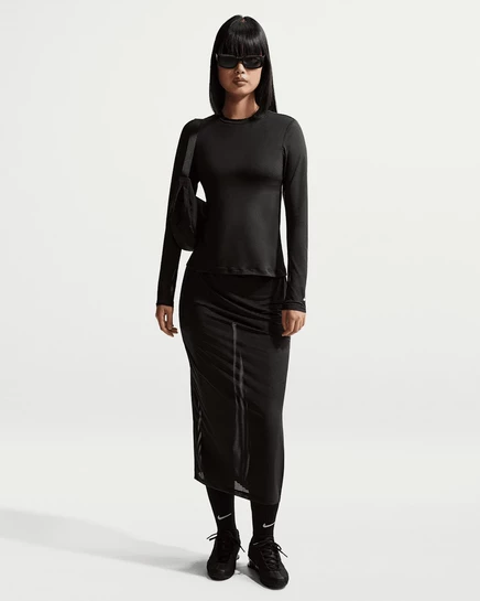 Женская юбка Nike Sportswear Slim Sheer Midi, черная/айвори