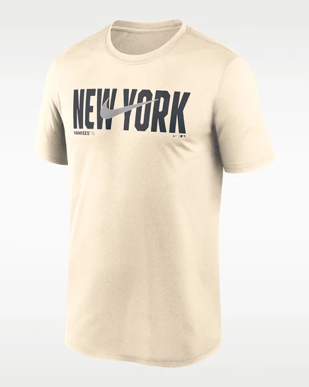 Мужская футболка Nike New York Yankees Swoosh Legend Dri-FIT, кремовая