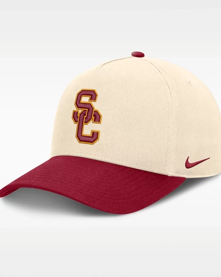 Мужская кепка Nike USC Campus Prep Rise, натуральная/красная