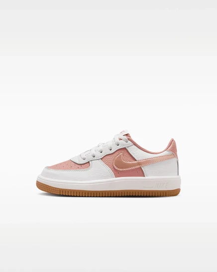 Детские кеды Nike Force 1, терракотовые/белые/бронзовые