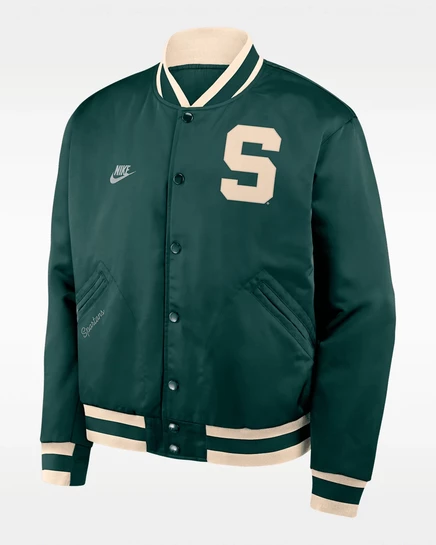 Мужская бомбер-куртка Nike Michigan State Legacy, зелёная