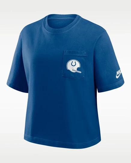 Женская футболка Nike Rewind Pocket Boxy Indianapolis Colts, синяя