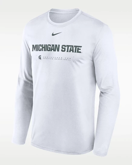 Мужской лонгслив Nike Michigan State Courtside, белый