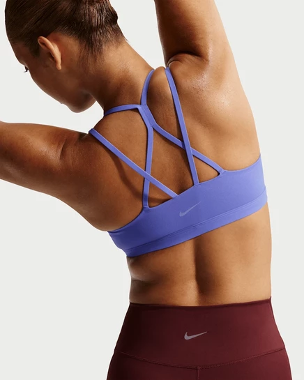 Женский спорт-бра Nike Zenvy Strappy с легкой поддержкой, сапфировый/белый