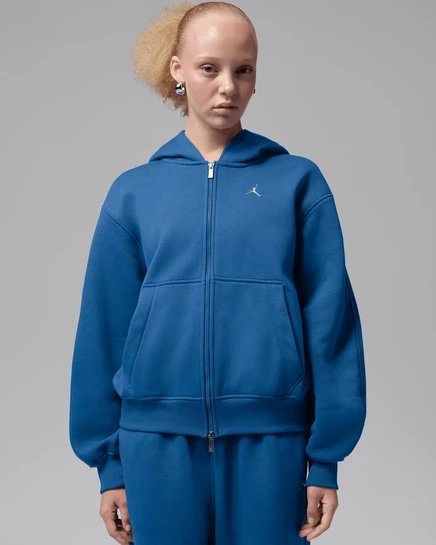 Женское худи Jordan Brooklyn на молнии, синее